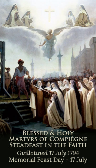 Martyrs of Compiègne Prayer Card